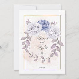 Invitación Elegante Boda de acuarela de Rosa floral romántico