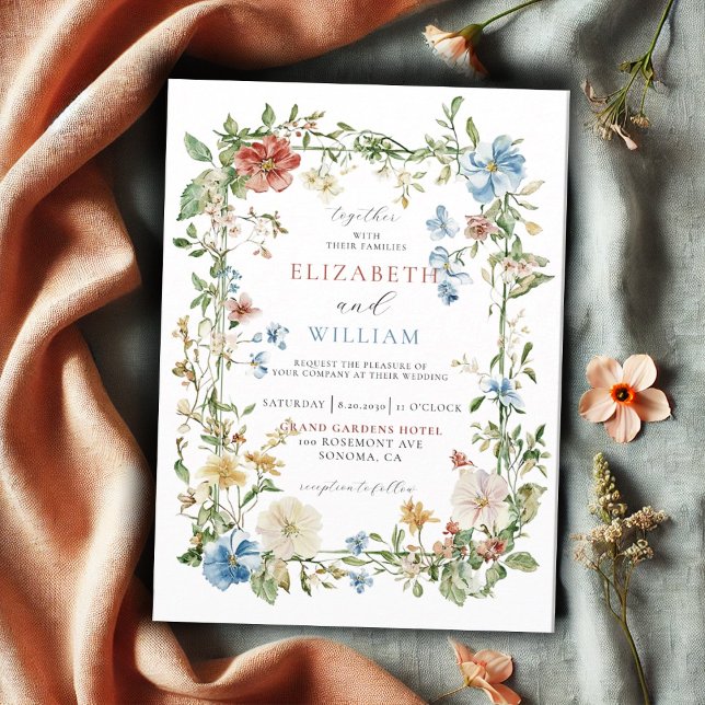 Invitación Elegante Boda de acuarela del Boho de Flor Silvest (Subido por el creador)