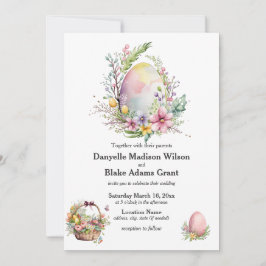Invitación Elegante Boda de acuarela del tema de Pascua