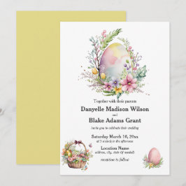 Invitación Elegante Boda de acuarela del tema de Pascua