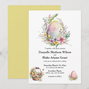Invitación Elegante Boda de acuarela del tema de Pascua