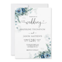 Elegante Boda de acuarela dorada y azul