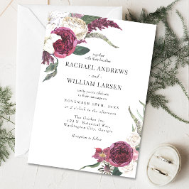 Invitación Elegante Boda de acuarela floral