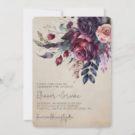 Invitación Elegante Boda de acuarela floral de la Marina de B