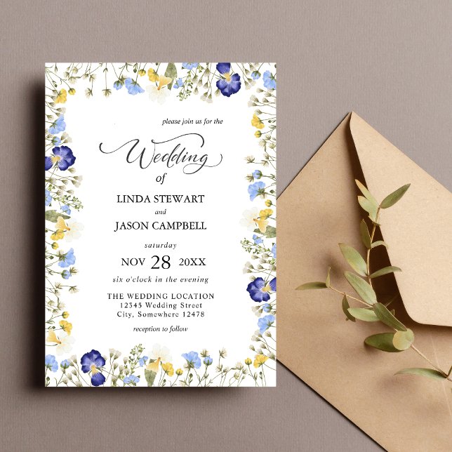 Invitación Elegante Boda de acuarela floral de otoño (Subido por el creador)