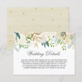 Invitación Elegante Boda de acuarela floral dorada