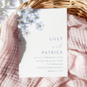Invitación Elegante Boda de Acuarela No Me Olvides