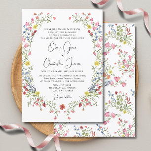 Invitación Elegante Boda de acuarela romántica floral