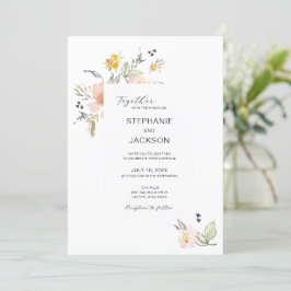 Invitación Elegante Boda de acuarela rosa y turbio