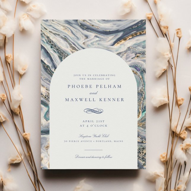 Invitación Elegante Boda de aguas azules para nadar en el océ (Subido por el creador)