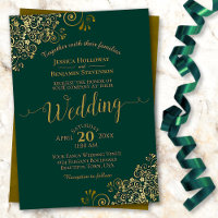 Elegante Boda de Amantes Dorados de Emerald Green