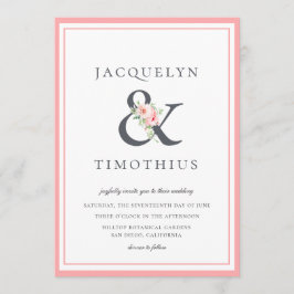 Invitación Elegante Boda de Ampersand Botánico de Rubor