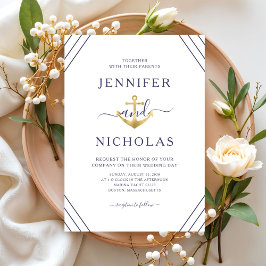 Invitación Elegante Boda de Ancla Náutica