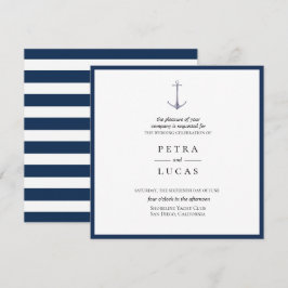 Invitación Elegante Boda de Anclaje de Acuarela