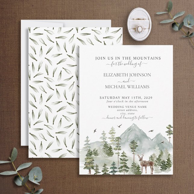 Invitación Elegante Boda de animales de bosque de bosques de  (Subido por el creador)