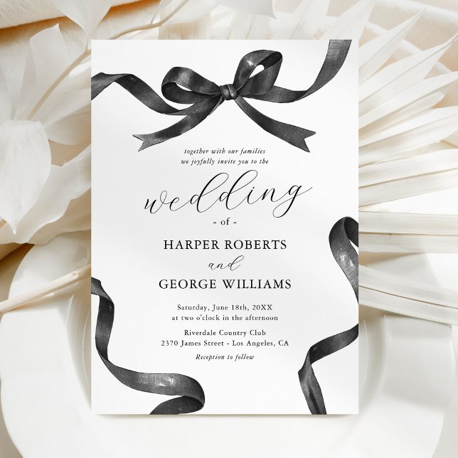Invitación Elegante Boda de arco blanco y negro (Subido por el creador)