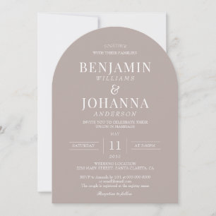 Invitación Elegante Boda de Arco de Crema Natural
