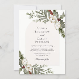 Invitación Elegante Boda de Arco Floral de Invierno