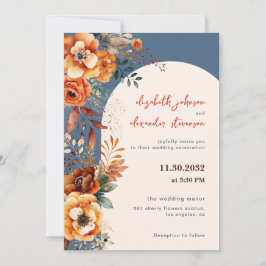 Invitación Elegante boda de arco floral otoñal 1 foto