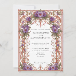 Invitación Elegante Boda de arco floral vintage de Nouveau