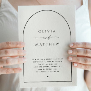 Invitación Elegante boda de arco minimalista Ensayo