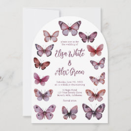 Invitación Elegante Boda de Arco PERSONALIZADO de Mariposas