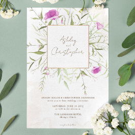 Invitación Elegante Boda de armazón de flores silvestres de l