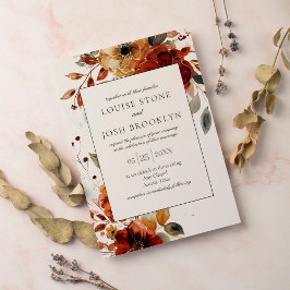 Invitación Elegante Boda de armazón floral de acuarela de oto