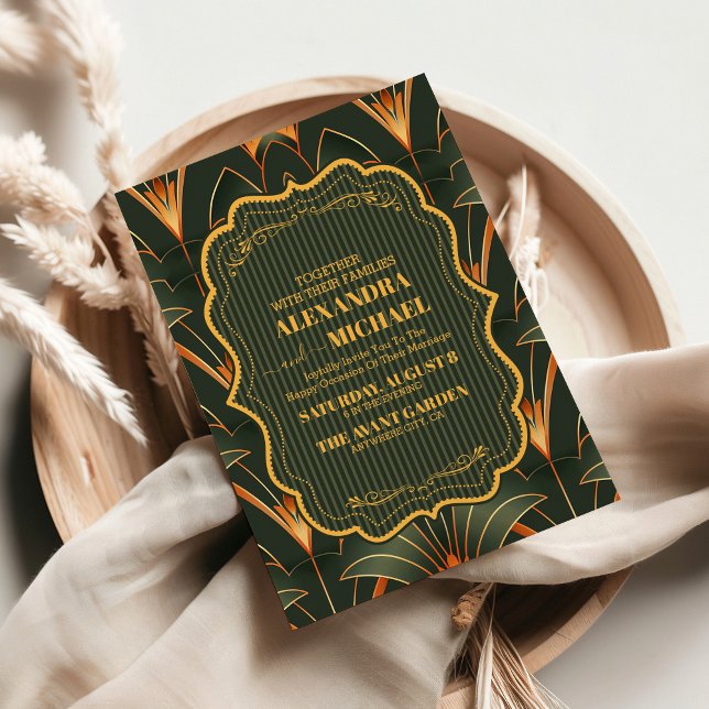 Invitación Elegante Boda de Art Deco Geométrico Art (Subido por el creador)