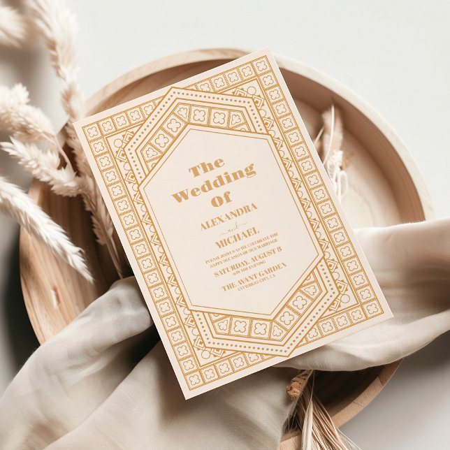 Invitación Elegante Boda de Art Deco Geométrico Art (Subido por el creador)