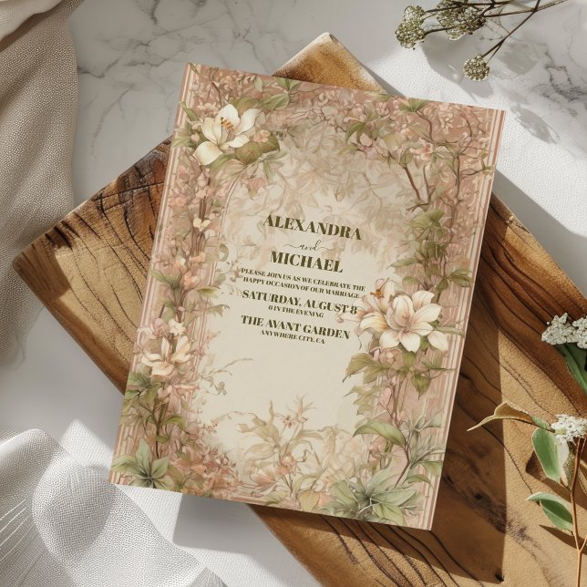 Invitación Elegante Boda de Art Nouveau Arch (Subido por el creador)