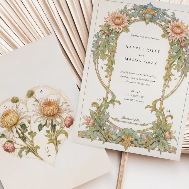 Invitación Elegante Boda de Art Nouveau de Dahlia (Subido por el creador)