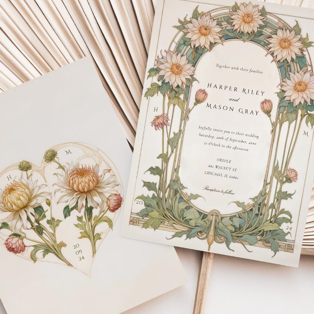 Invitación Elegante Boda de Art Nouveau de Dahlia (Subido por el creador)