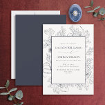 Invitación Elegante Boda de Arte de la Línea Azul Floral de l<br><div class="desc">Tu invitación a la boda es el primer vistazo que tus invitados tendrán de tu gran día, así que asegúrate de que sea perfecto. Presentamos nuestra hermosa y elegante invitación a la boda de la línea azul floral de la marina! Esta invitación es perfecta para las parejas que buscan algo...</div>