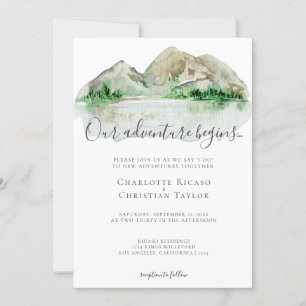 Invitación Elegante Boda de Aventura de Montaña