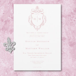 Invitación Elegante Boda de Aves y Escudos Chino