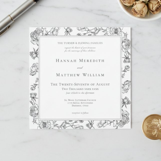 Invitación Elegante Boda de Aves y Escudos de la Chinoiserie  (Subido por el creador)