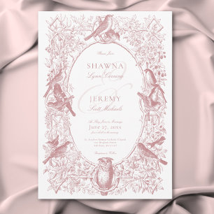 Invitación Elegante Boda de Aves y Naturaleza de Chinoiserie 