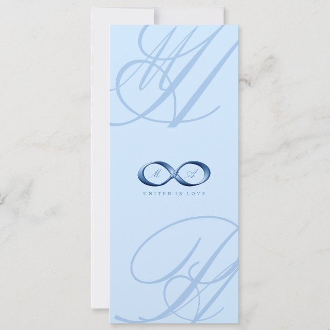 Invitación Elegante Boda de azotes de zafiro azul infinito (Anverso)