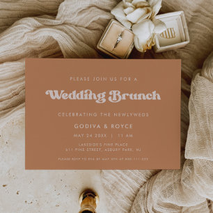 Invitación Elegante boda de azúcar marrón retro Brunch