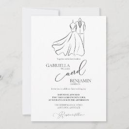 Invitación Elegante Boda de B&W Tux y Boda formal de vestir