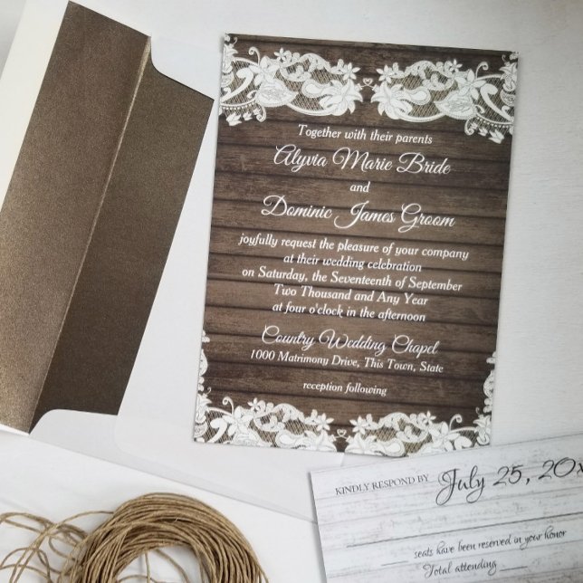 Invitación Elegante Boda de Barn Romance (Subido por el creador)