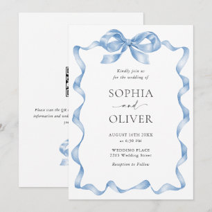 Invitación Elegante Boda de barniz azul turbio