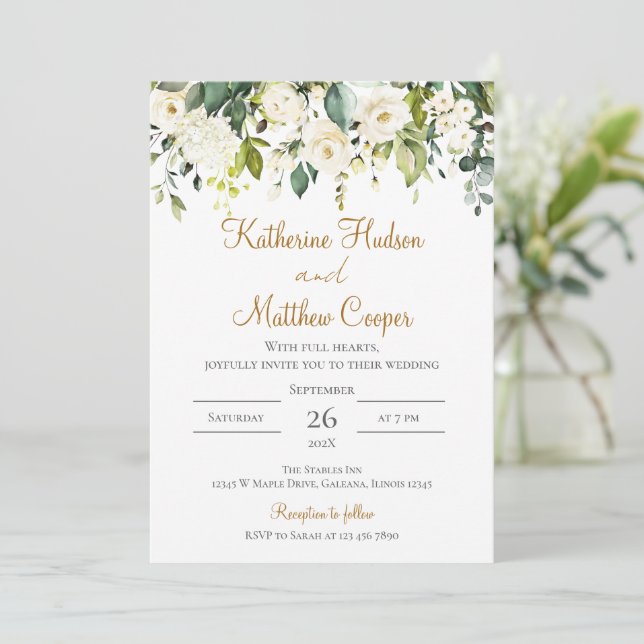 Invitación Elegante Boda de Boho Floral (Anverso de pie)