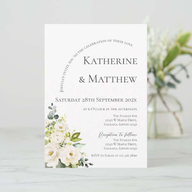 Invitación Elegante Boda de Boho Floral (Anverso de pie)