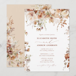 Invitación Elegante Boda de Boho Floral