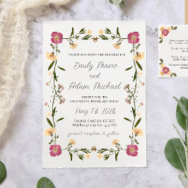 Invitación Elegante Boda de Boho Jardín de Flores Silvestres