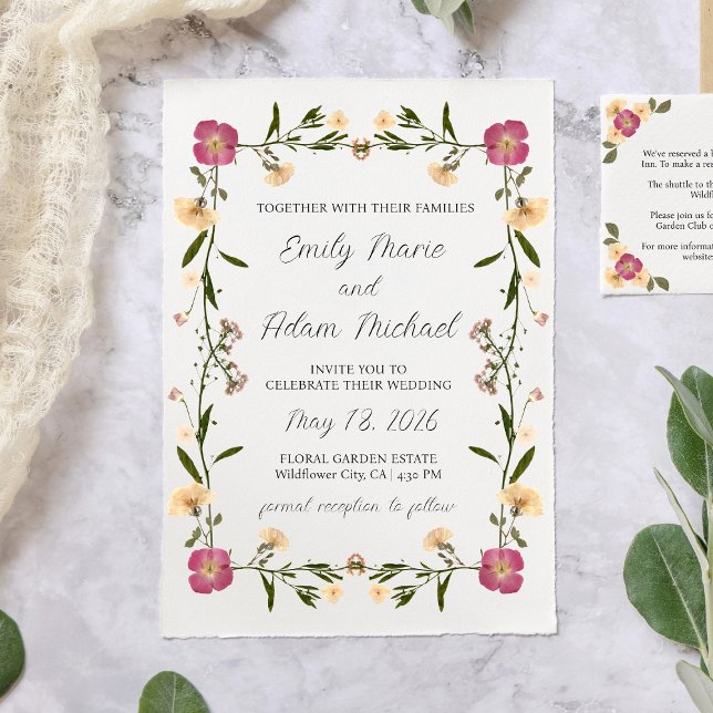 Invitación Elegante Boda de Boho Jardín de Flores Silvestres (Subido por el creador)