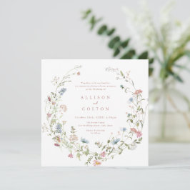 Invitación Elegante Boda de Boho Rústico de Flor Silvestre Ro