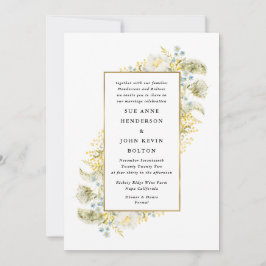 Invitación Elegante Boda de borde de flor silvestre enmarcado